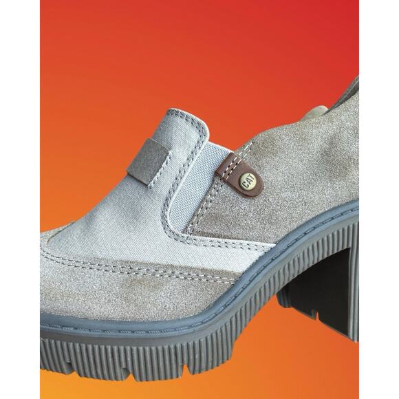 Caterpillar CAT Chunky Platform Y2K Lug Heels Leather Beige Tan Suede Shoes 9 - Picture 10 of 12